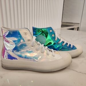 Holographic High-Top Sneakers